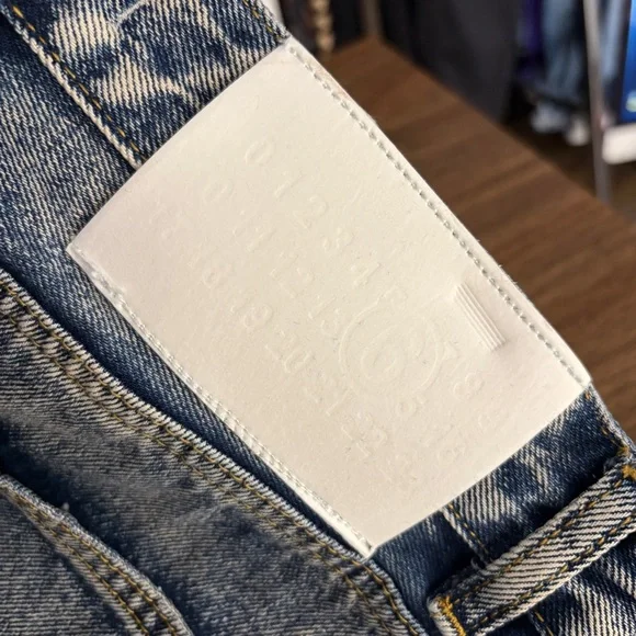 ❤️ Maison Margiela Women's Flared Jeans Distressed Blue Denim 29 - Picture 8 of 12